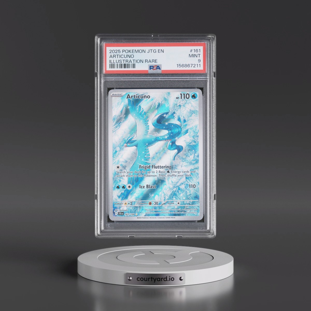 2025 Pokémon Jtg EN-Journey Together #161 Articuno - Illustration Rare (PSA 9 MINT)