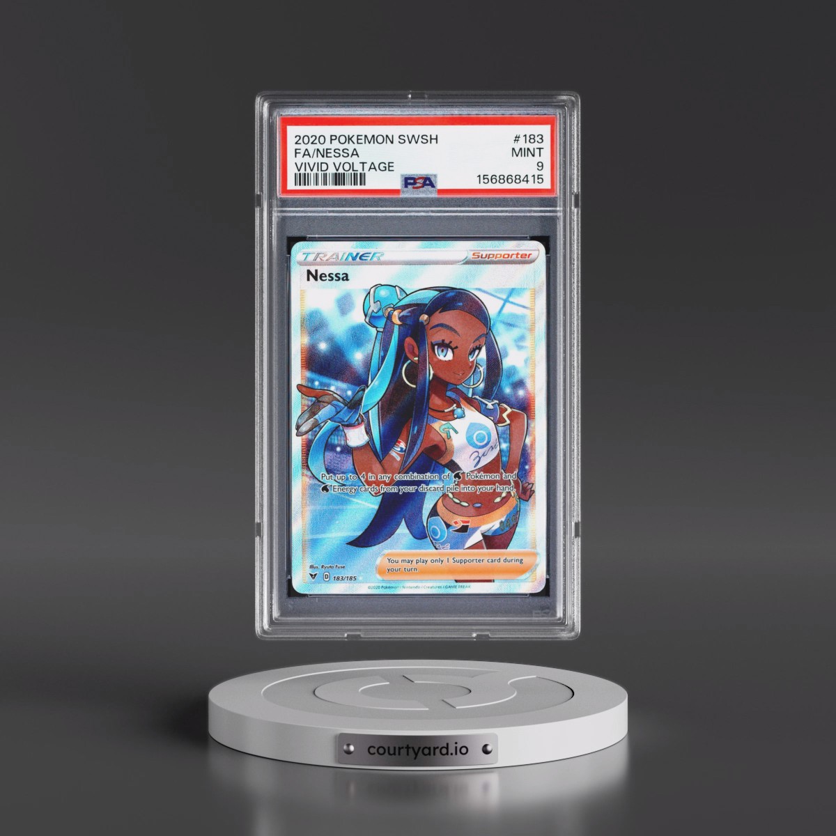 2020 Pokémon Sword & Shield Vivid Voltage #183 Nessa - Full Art (PSA 9 MINT)