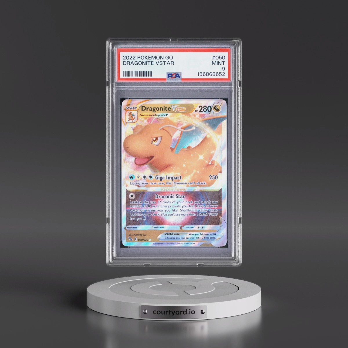 2022 Pokémon Go #050 Dragonite Vstar (PSA 9 MINT)