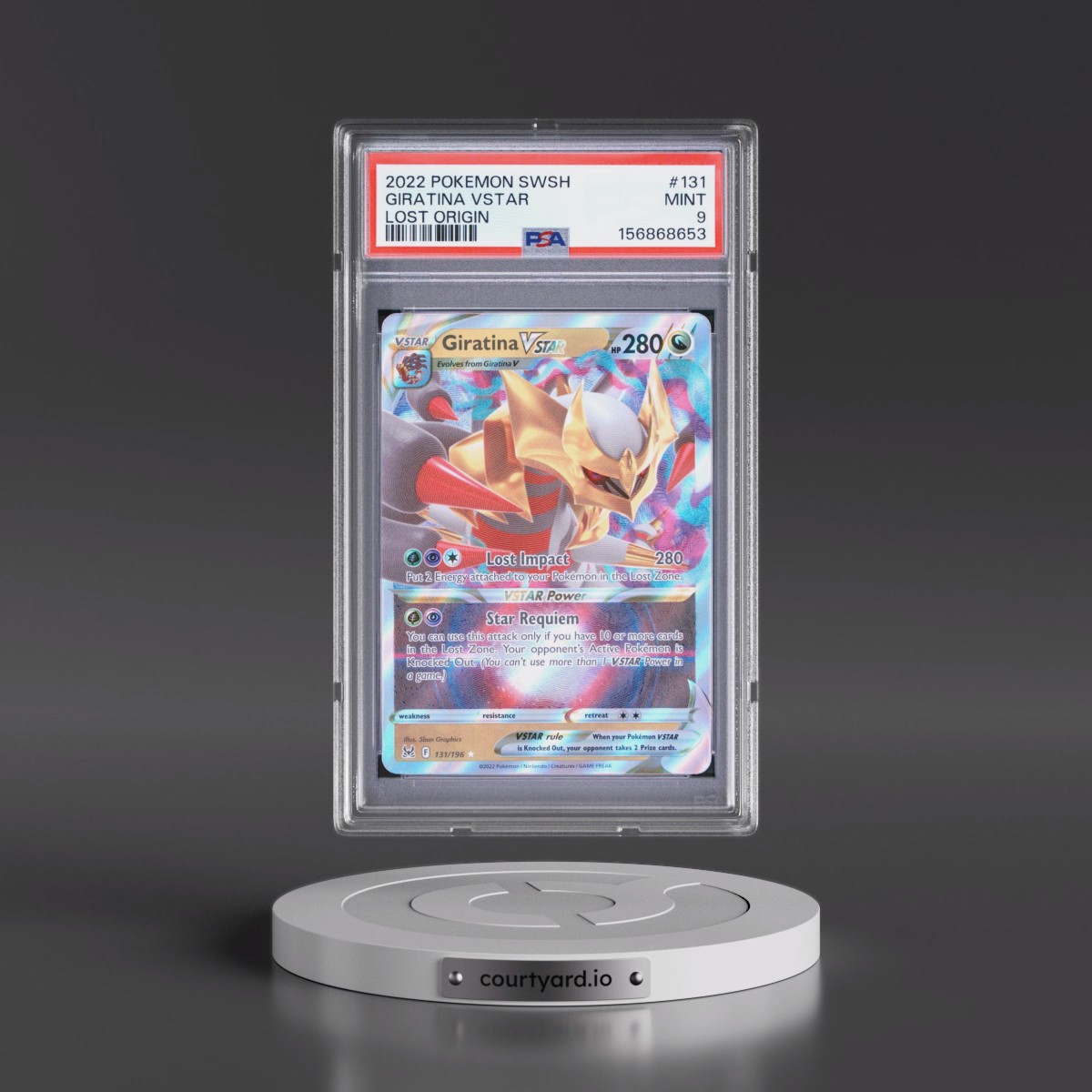 2022 Pokémon Sword & Shield Lost Origin #131 Giratina Vstar (PSA 9 MINT)