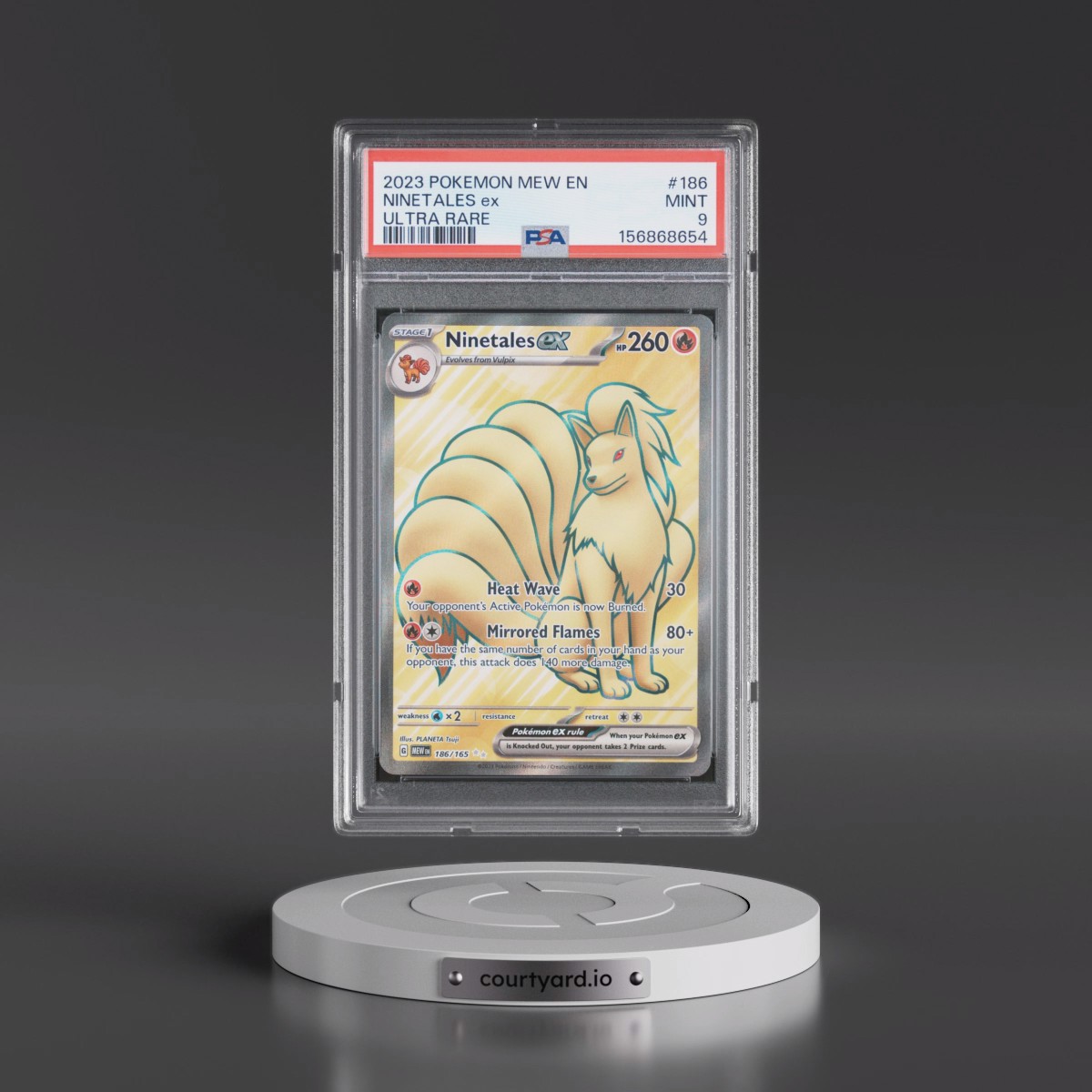 2023 Pokémon Mew EN-151 #186 Ninetales EX - Holo Ultra Rare (PSA 9 MINT)