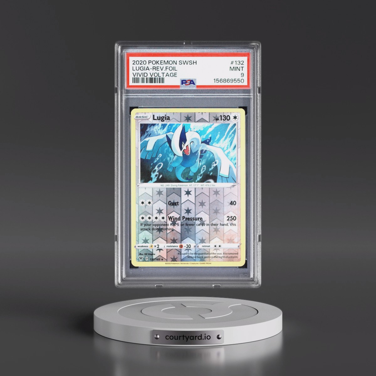 2020 Pokémon Sword & Shield Vivid Voltage #132 Lugia - Reverse Foil (PSA 9 MINT)