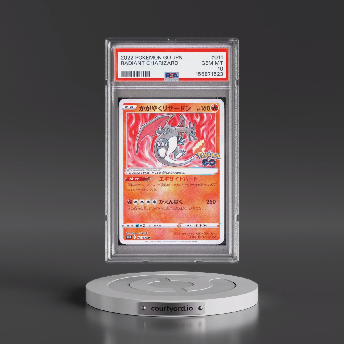 2022 Pokémon Go #011 Radiant Charizard - Holo (PSA 10 GEM MINT)