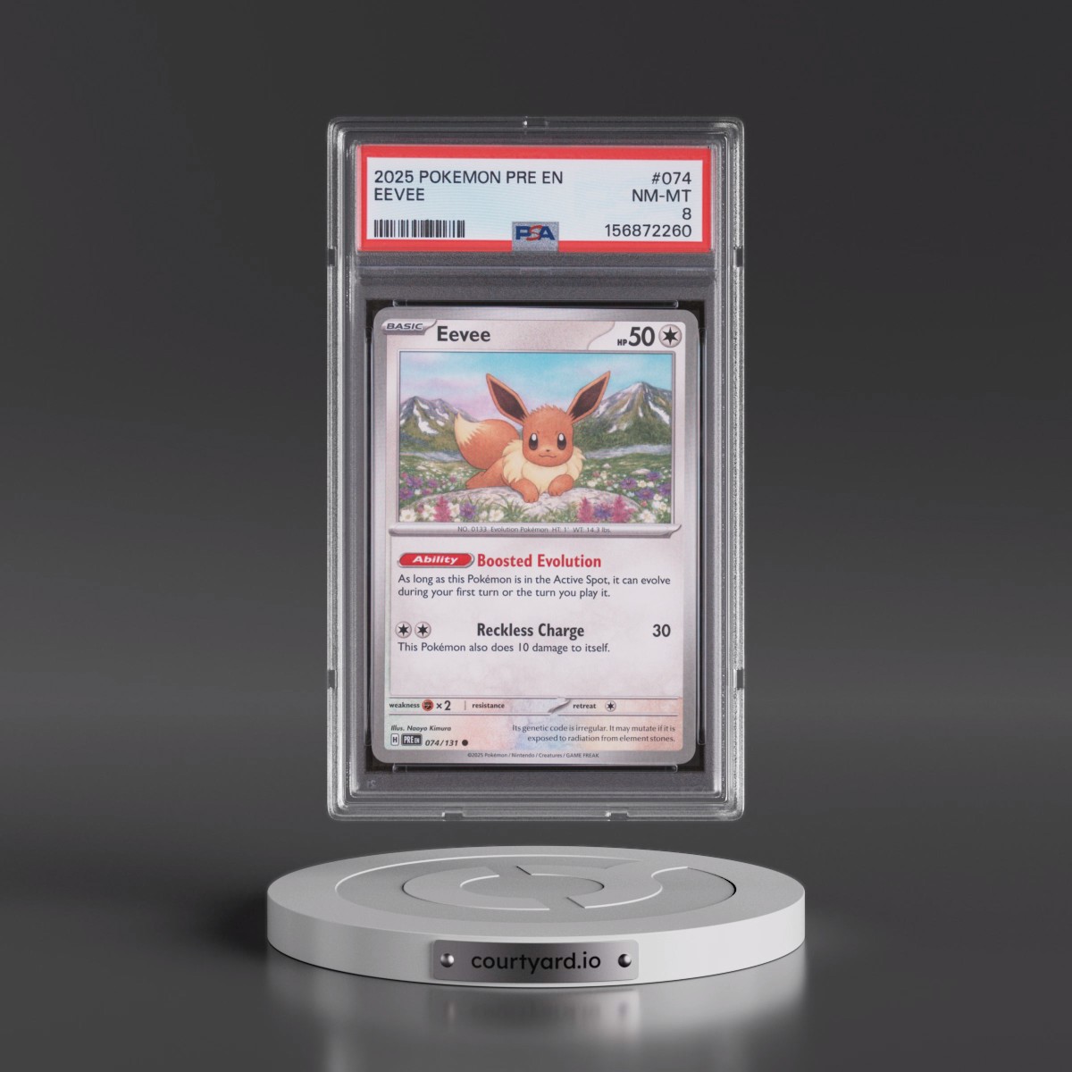 2025 Pokémon Pre EN-Prismatic Evolutions #074 Eevee (PSA 8 NM-MT)