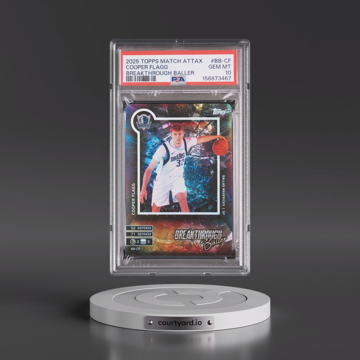 2025 Topps Match Attax Breakthrough Baller #BB-CF Cooper Flagg (PSA 10 GEM MINT)