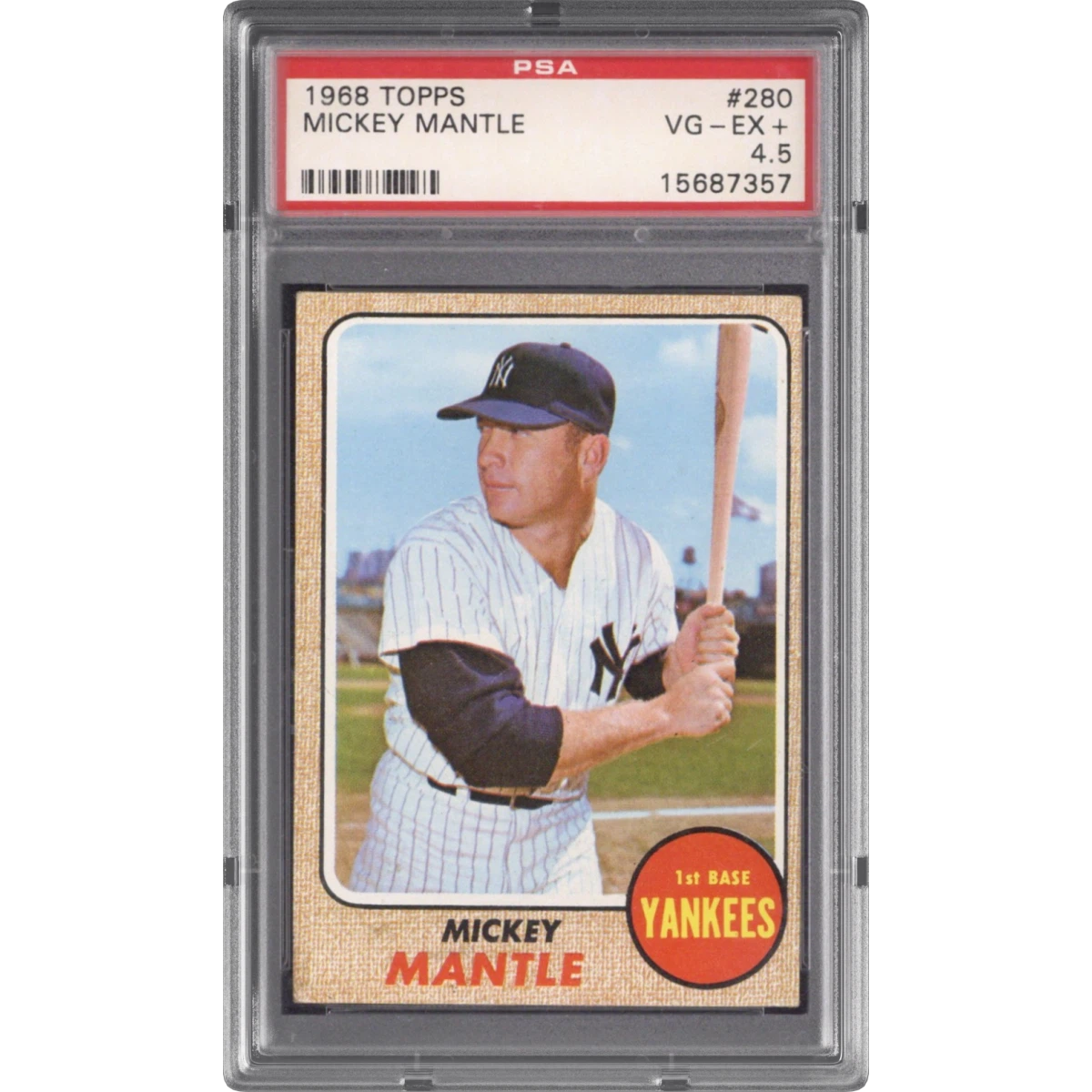 1968 Topps #280 Mickey Mantle (PSA 4.5 VG-EX+)