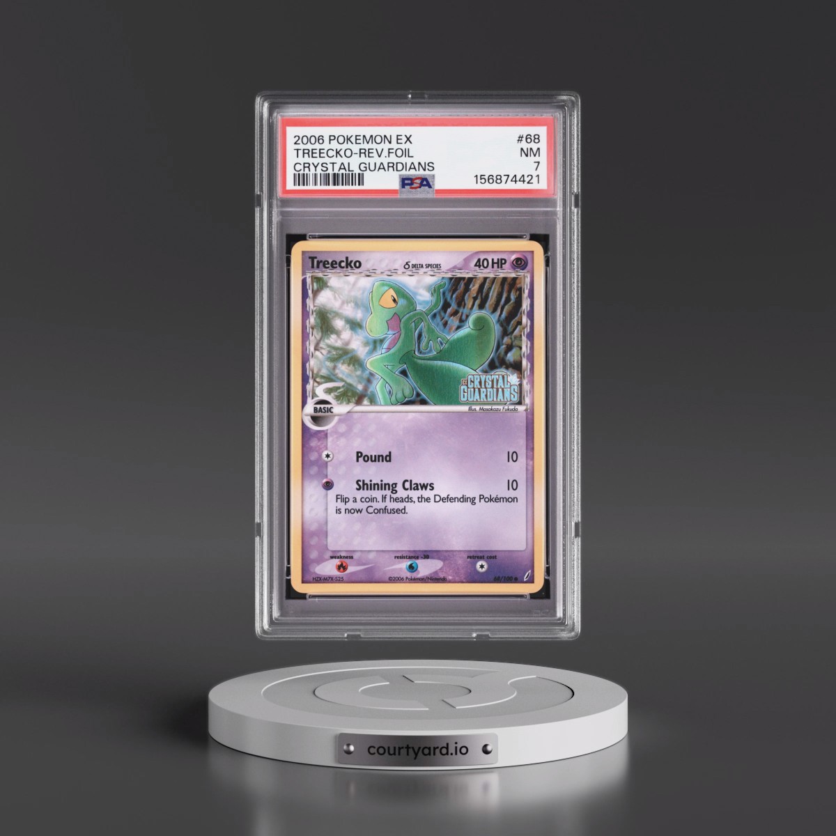 2006 Pokémon EX Crystal Guardians #68 Treecko - Reverse Foil (PSA 7 NM)