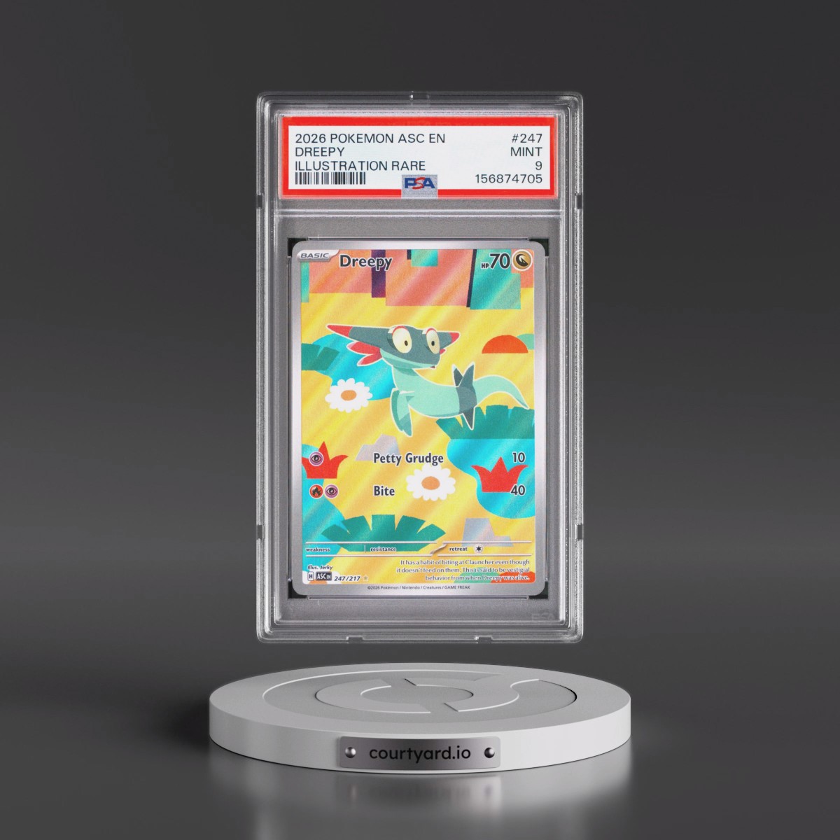 2026 Pokémon Asc EN-Ascended Heroes #247 Dreepy - Illustration Rare (PSA 9 MINT)