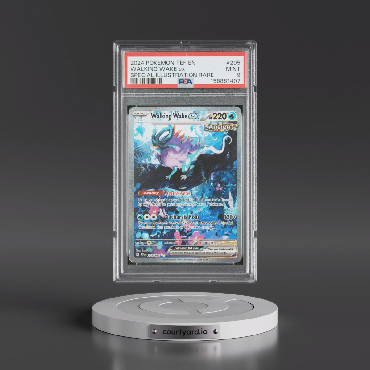 2024 Pokémon Tef EN-Temporal Forces #205 Walking Wake EX - Holo Special Illustration Rare (PSA 9 MINT)