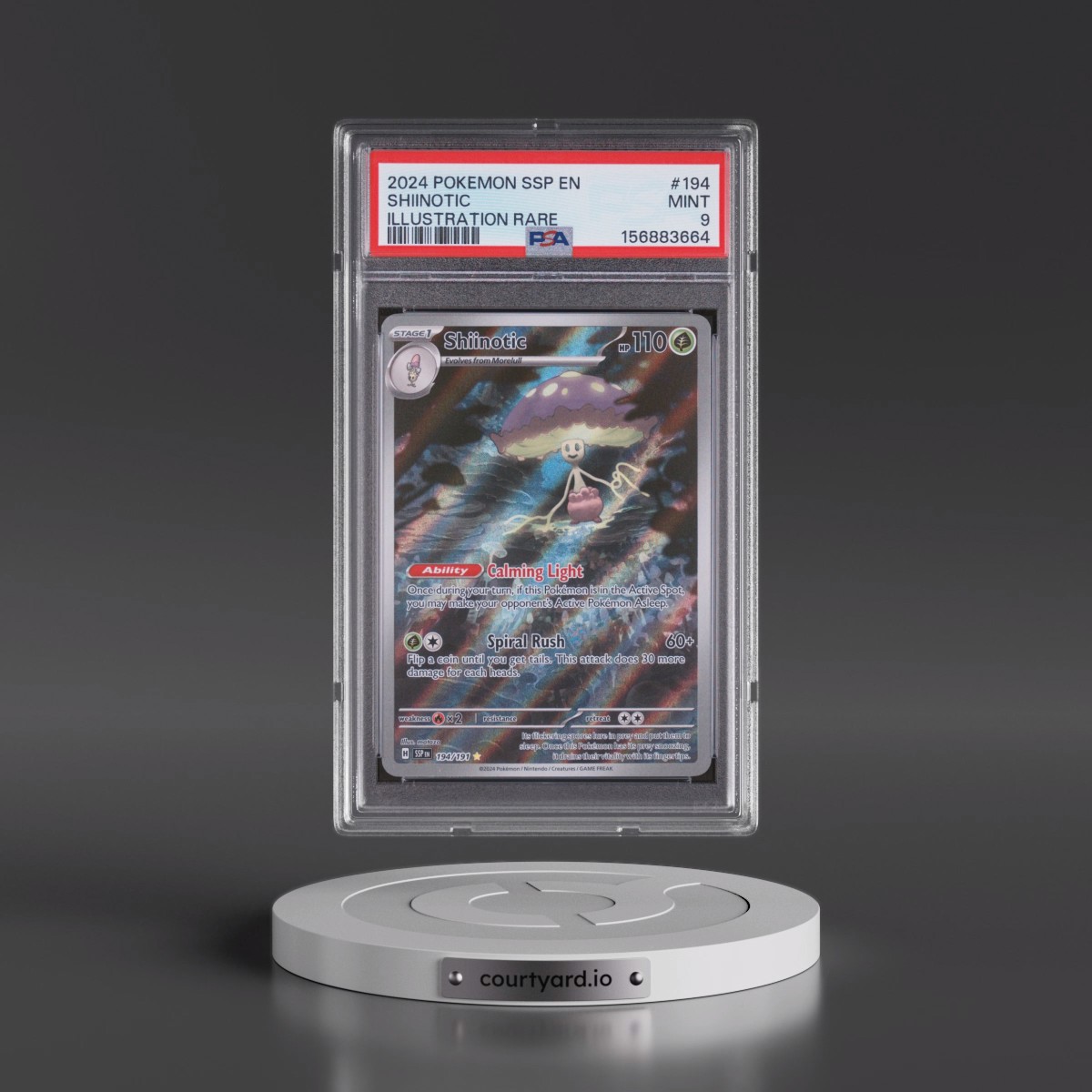 2024 Pokémon Ssp EN-Surging Sparks #194 Shiinotic - Illustration Rare (PSA 9 MINT)