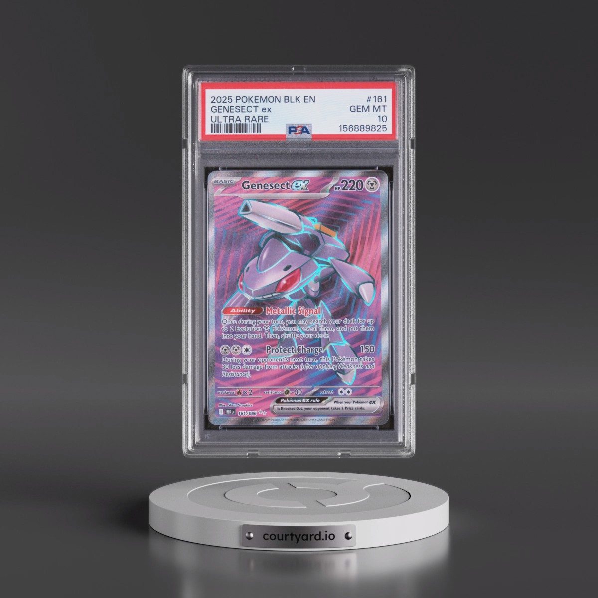 2025 Pokémon Blk EN-Black Bolt #161 Genesect EX - Holo Ultra Rare (PSA 10 GEM MINT)