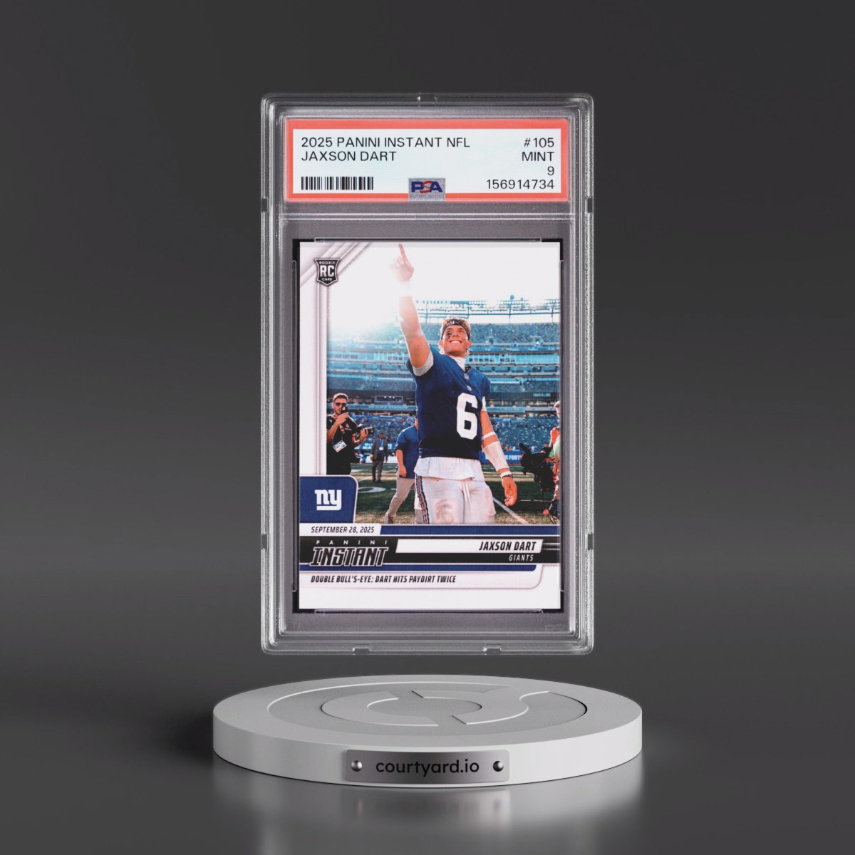 2025 Panini Instant NFL #105 Jaxson Dart (PSA 9 MINT)