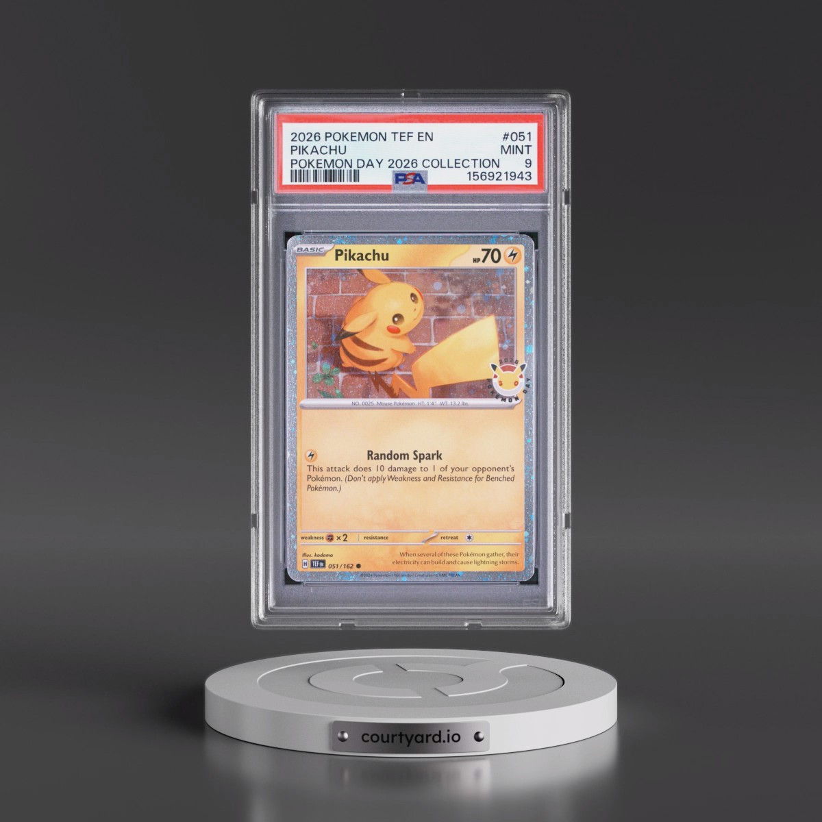 2026 Pokémon Tef EN-Temporal Forces #051 Pikachu - Pokemon Day 2026 Collection (PSA 9 MINT)