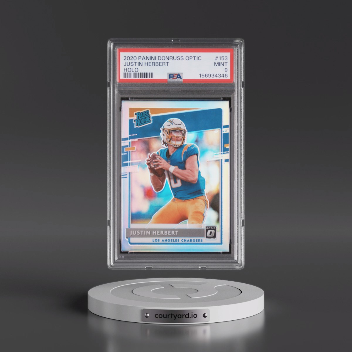 2020 Panini Donruss Optic #153 Justin Herbert - Holo (PSA 9 MINT)