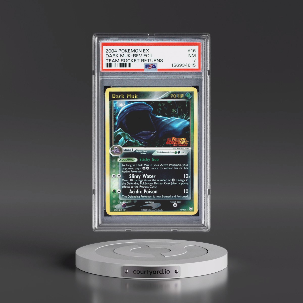 2004 Pokémon EX Team Rocket Returns #16 Dark Muk - Reverse Foil (PSA 7 NM)