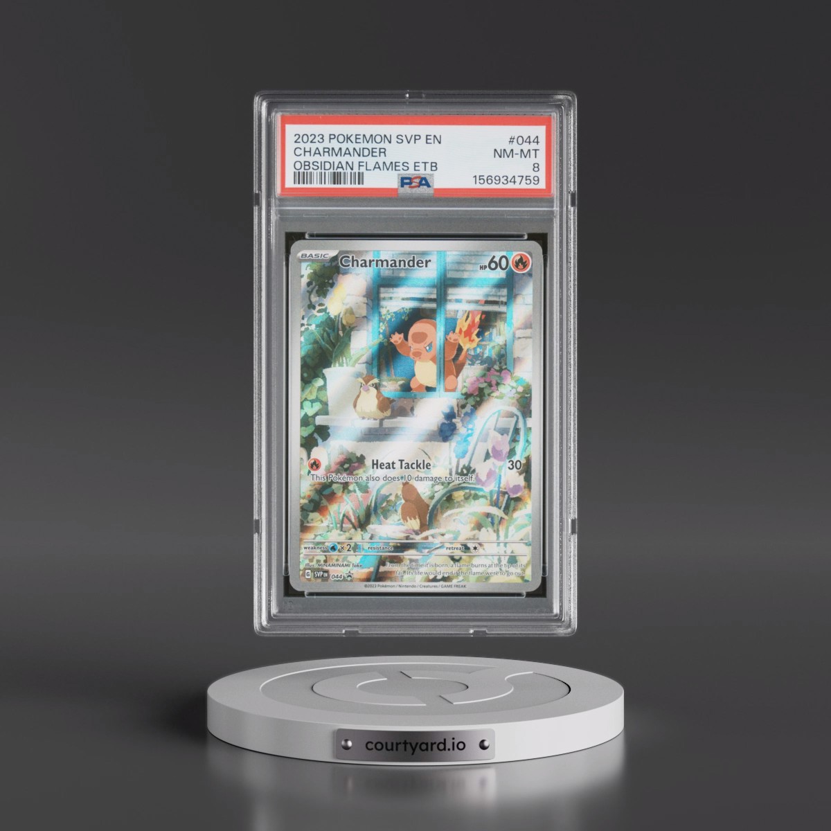 2023 Pokémon Svp EN-SV Black Star Promo #044 Charmander - Obsidian Flames Elite Trainer Box (PSA 8 NM-MT)
