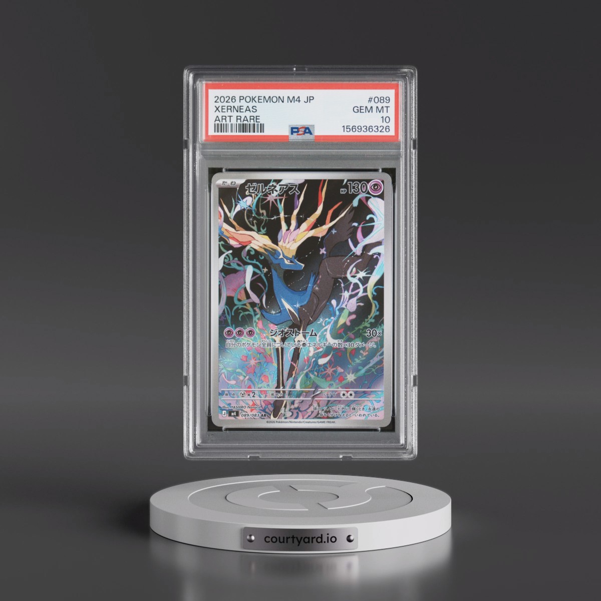 2026 Pokémon M4-Ninja Spinner #089 Xerneas - Art Rare (PSA 10 GEM MINT)