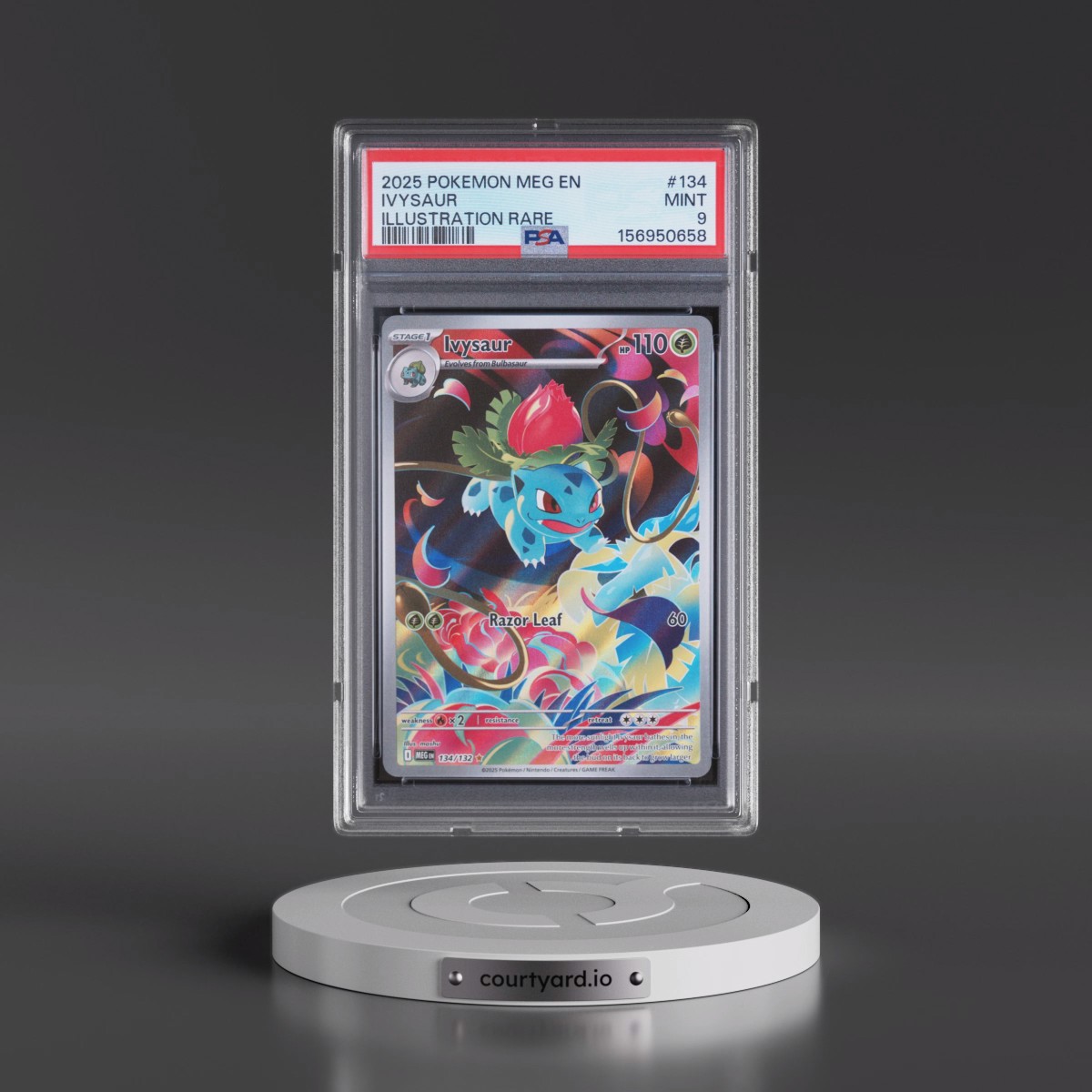 2025 Pokémon Meg EN-Mega Evolution #134 Ivysaur - Illustration Rare (PSA 9 MINT)