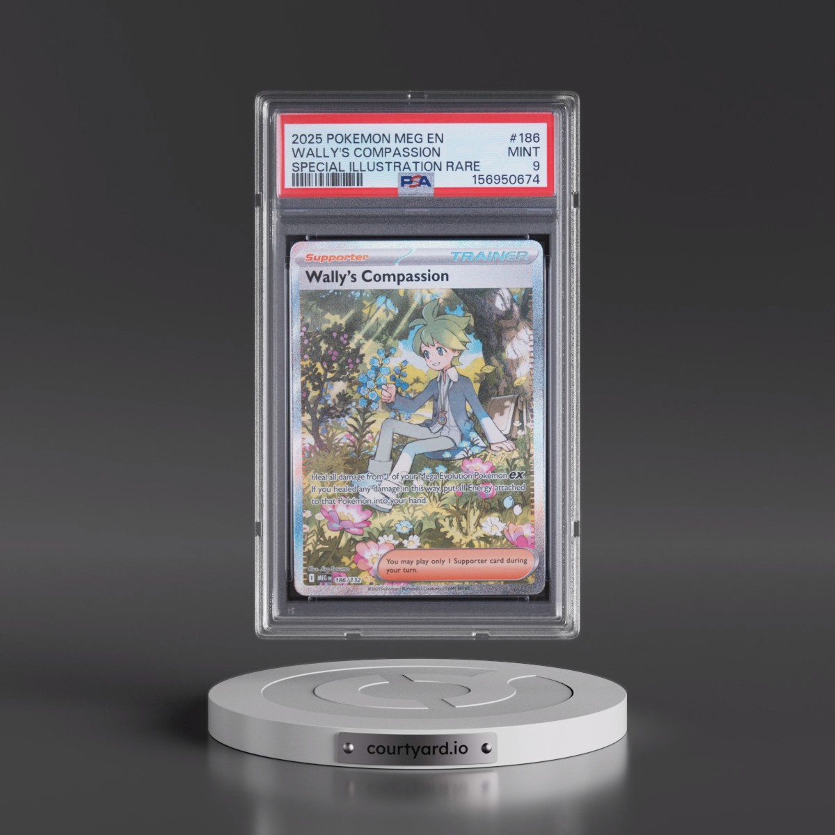 2025 Pokémon Meg EN-Mega Evolution #186 Wally's Compassion - Special Illustration Rare (PSA 9 MINT)