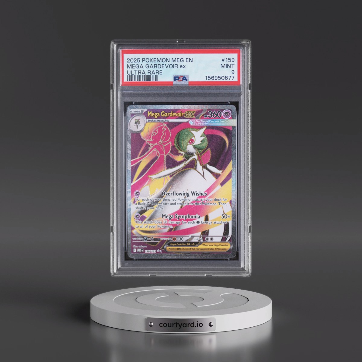 2025 Pokémon Meg EN-Mega Evolution #159 Mega Gardevoir EX - Holo Ultra Rare (PSA 9 MINT)