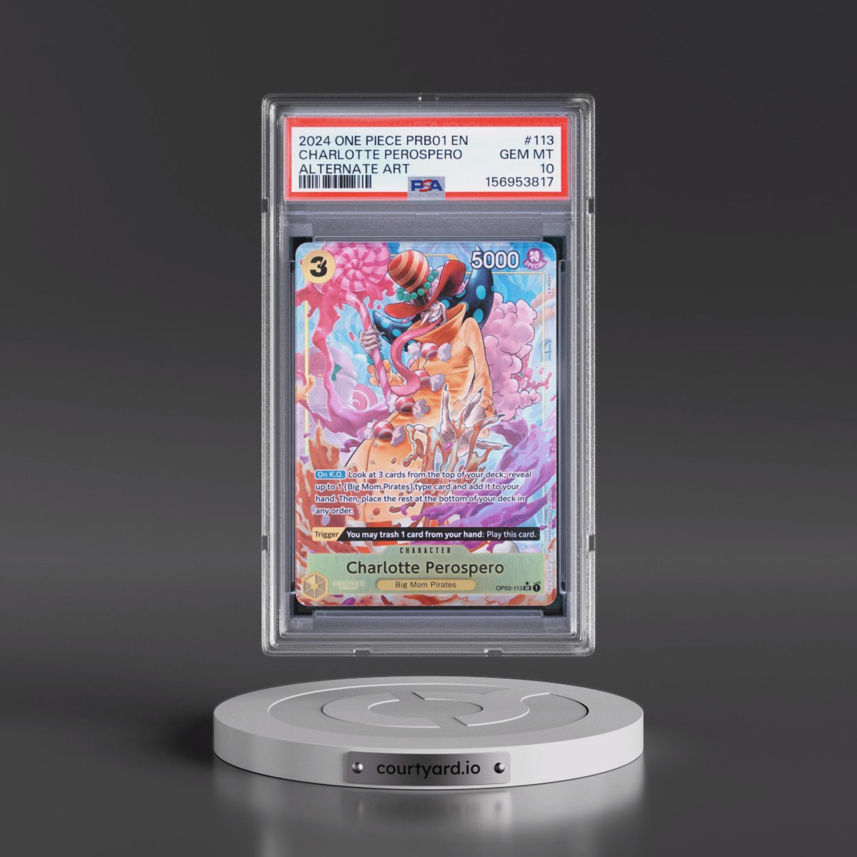 2024 One Piece PRB01-Premium Booster -One Piece Card the Best #113 Charlotte Perospero - Alternate Art (PSA 10 GEM MINT)