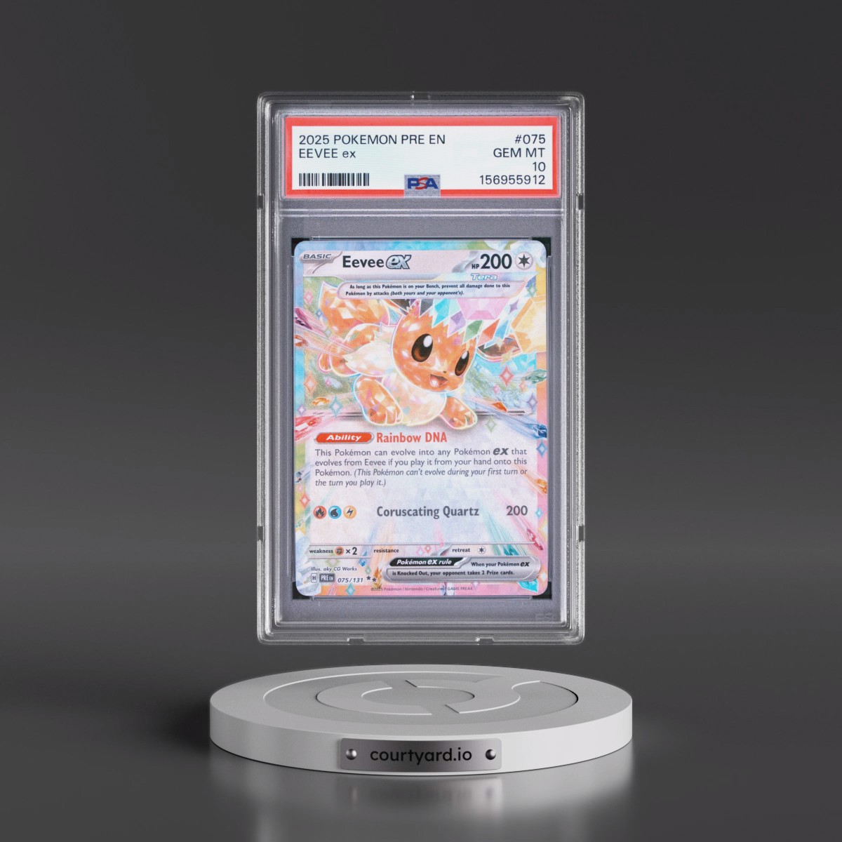 2025 Pokémon Pre EN-Prismatic Evolutions #075 Eevee EX - Holo (PSA 10 GEM MINT)