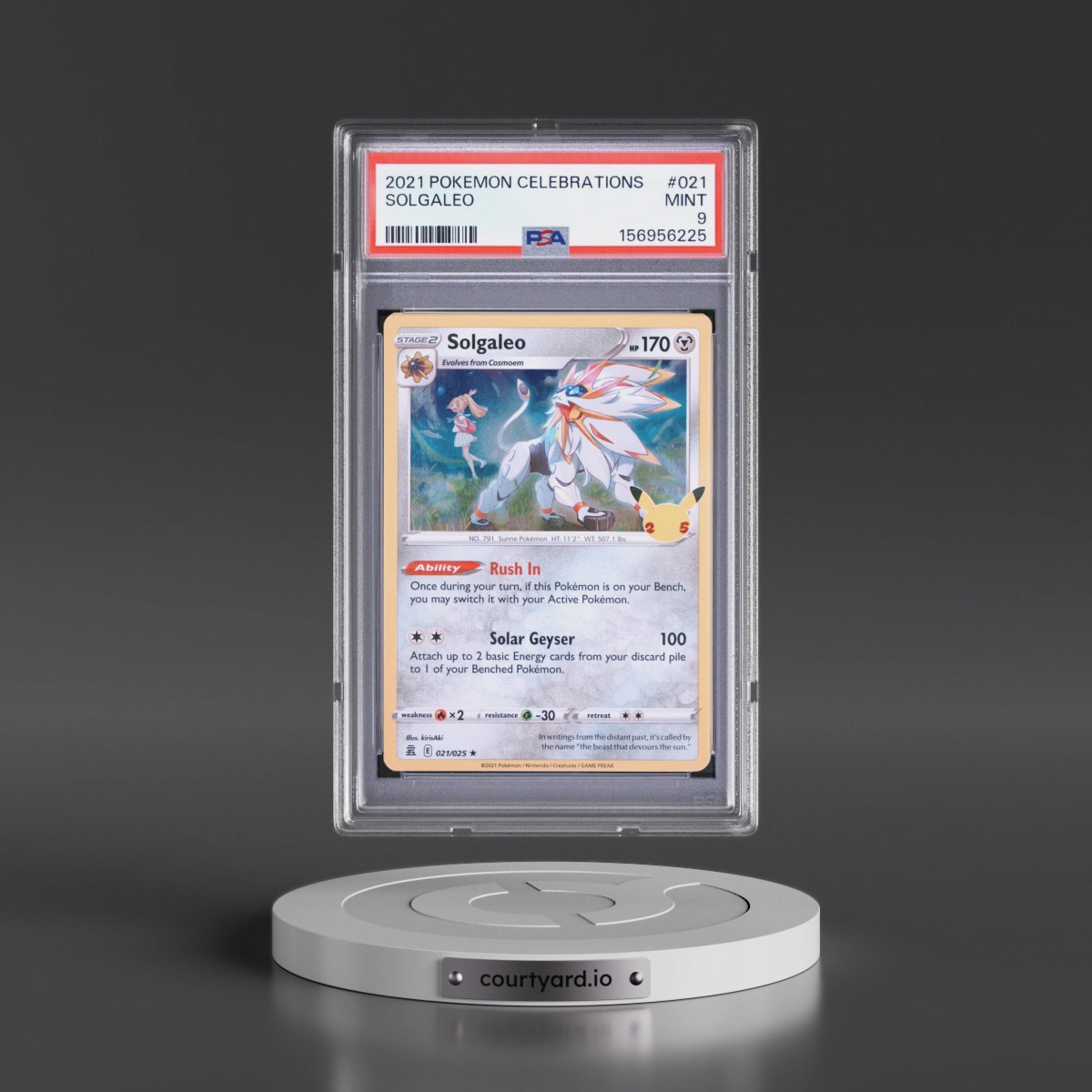 2021 Pokémon Celebrations #021 Solgaleo (PSA 9 MINT)