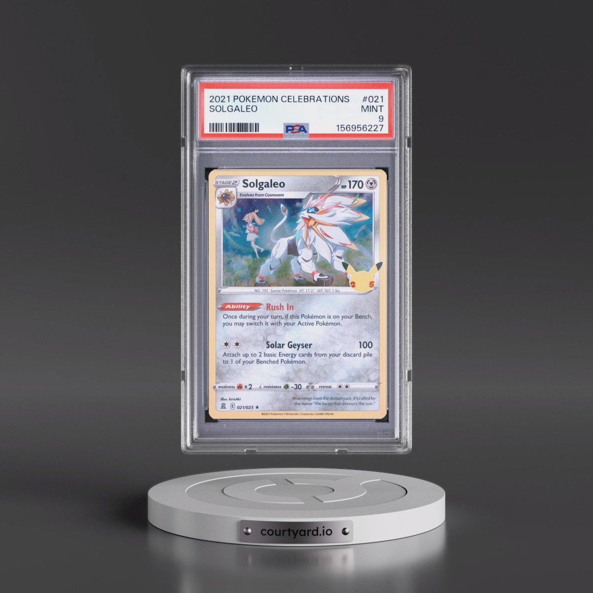 2021 Pokémon Celebrations #021 Solgaleo (PSA 9 MINT)