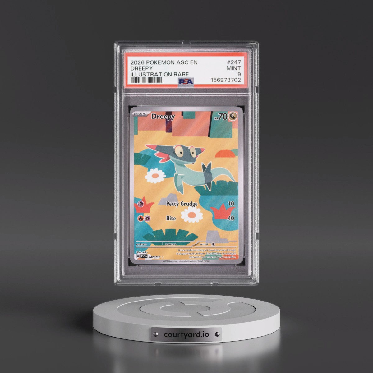 2026 Pokémon Asc EN-Ascended Heroes #247 Dreepy - Illustration Rare (PSA 9 MINT)