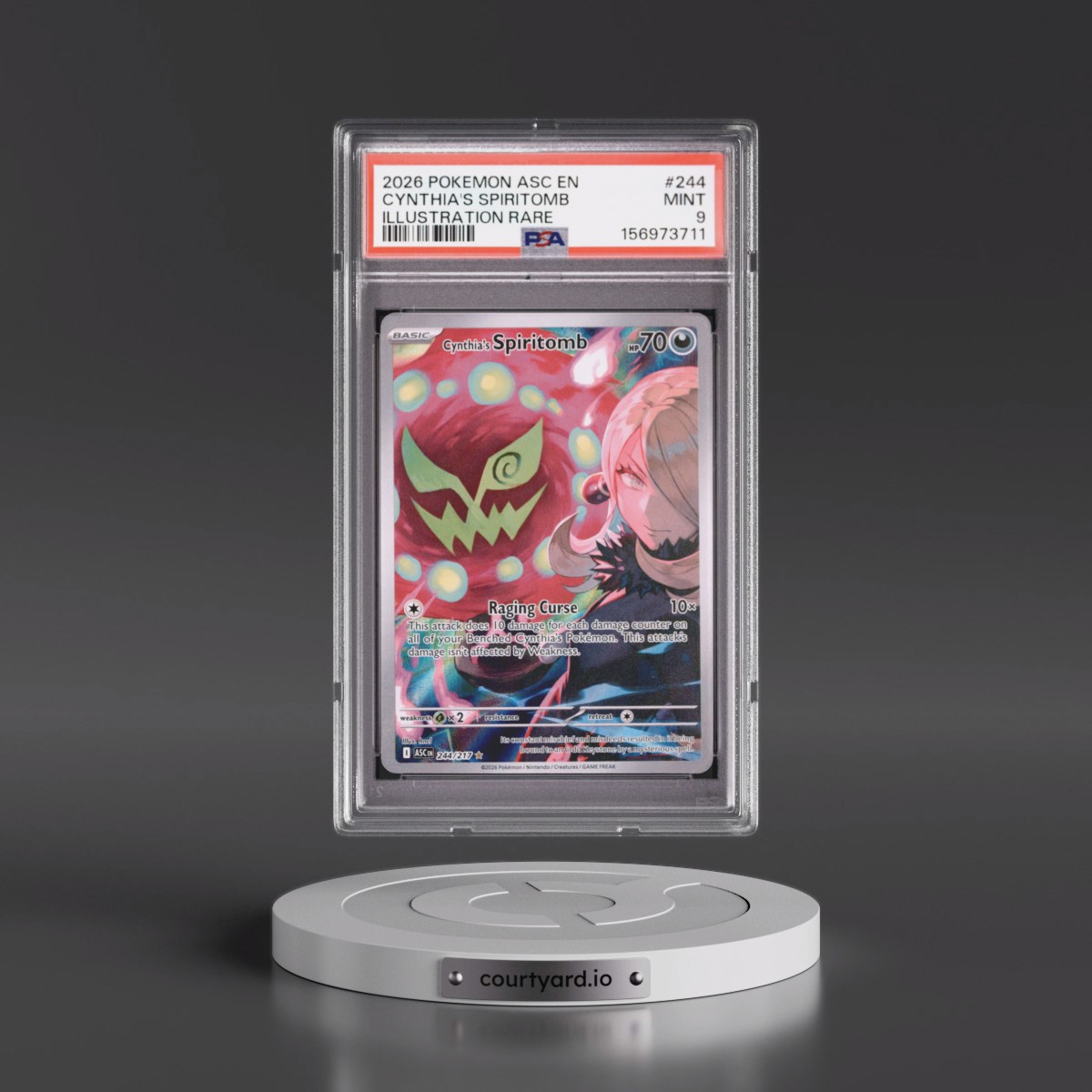 2026 Pokémon Asc EN-Ascended Heroes #244 Cynthia's Spiritomb - Illustration Rare (PSA 9 MINT)