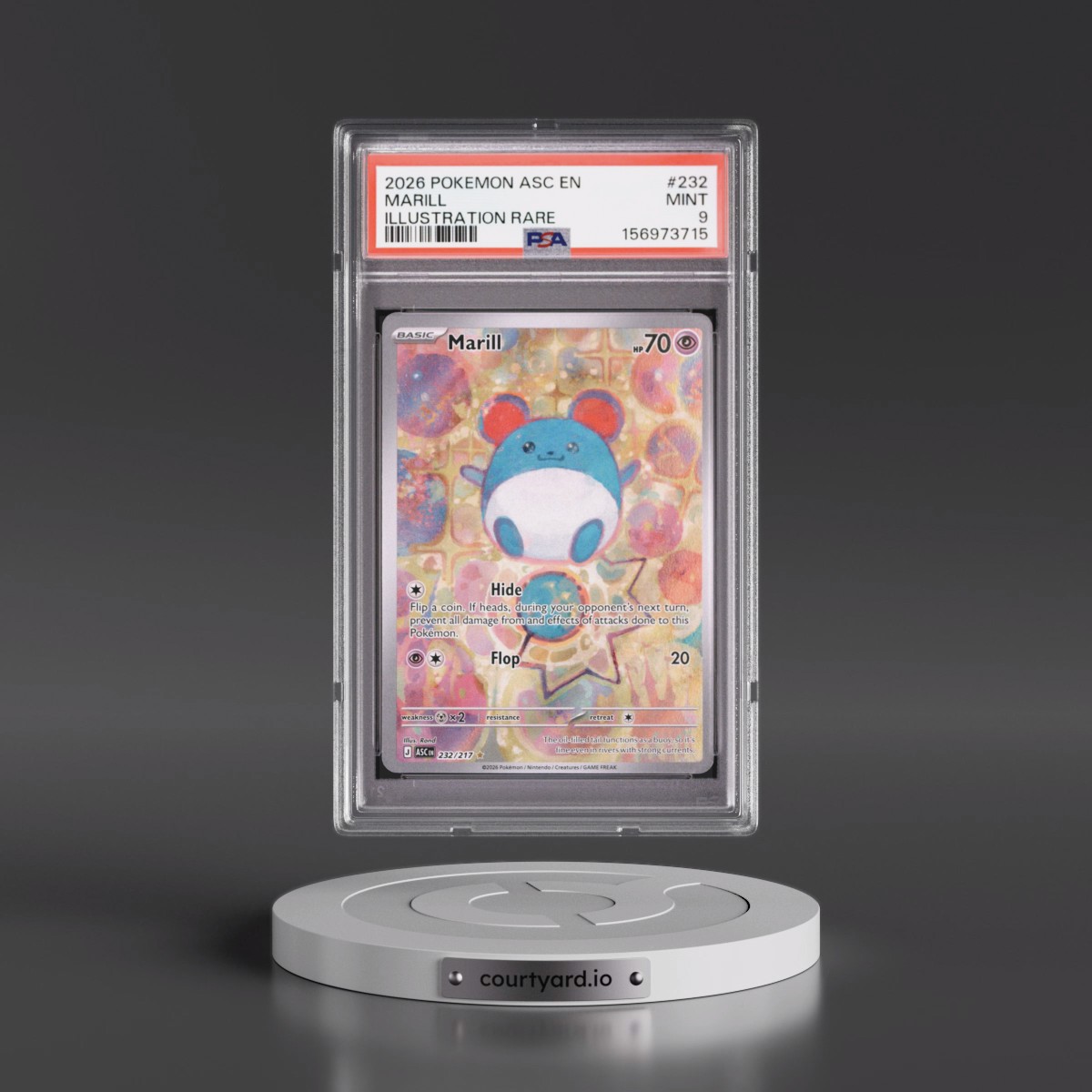 2026 Pokémon Asc EN-Ascended Heroes #232 Marill - Illustration Rare (PSA 9 MINT)