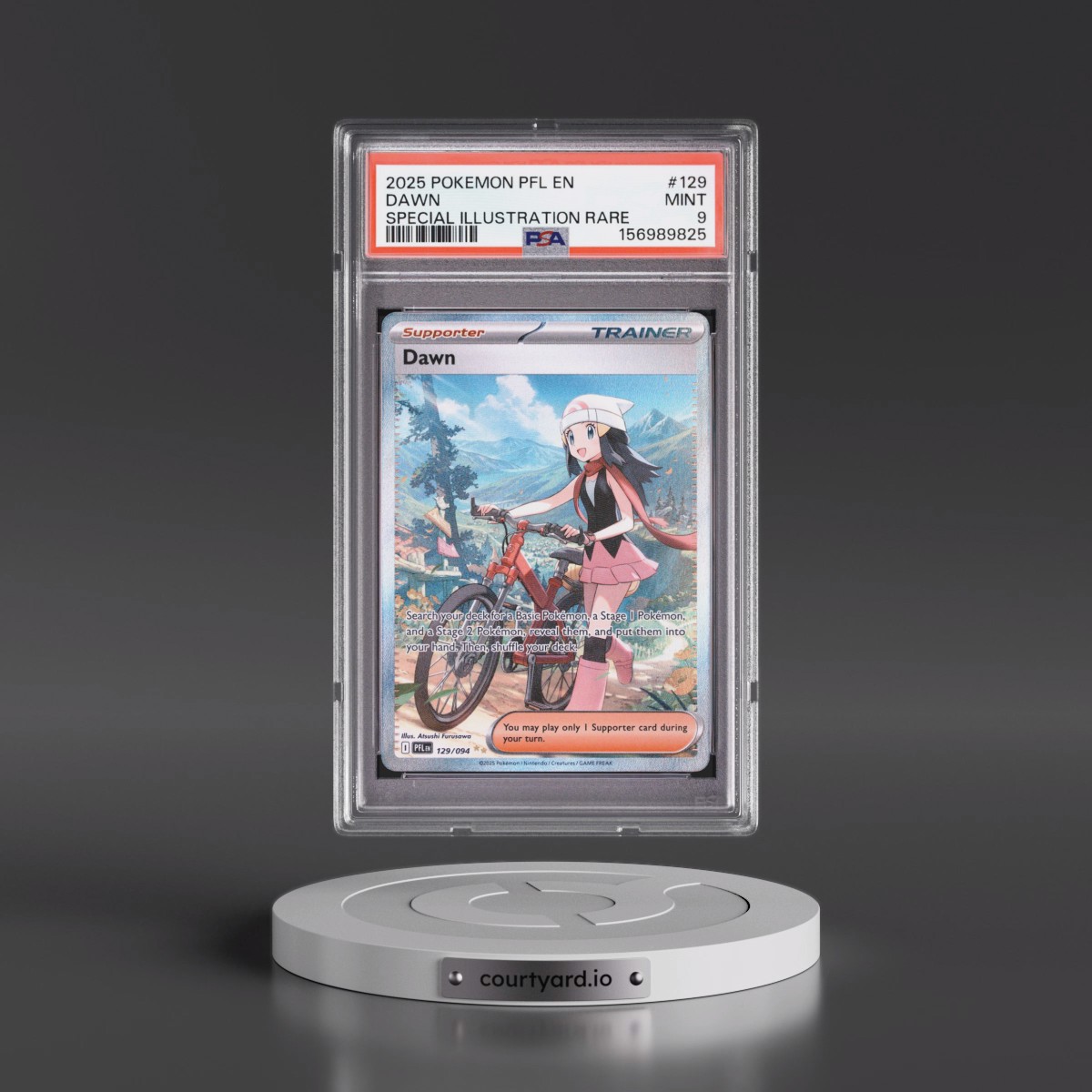 2025 Pokémon Pfl EN-Phantasmal Flames #129 Dawn - Special Illustration Rare (PSA 9 MINT)