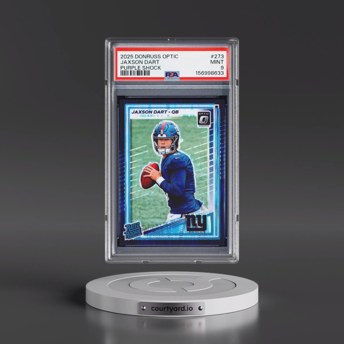 2025 Panini Donruss Optic #273 Jaxson Dart - Purple Shock (PSA 9 MINT)