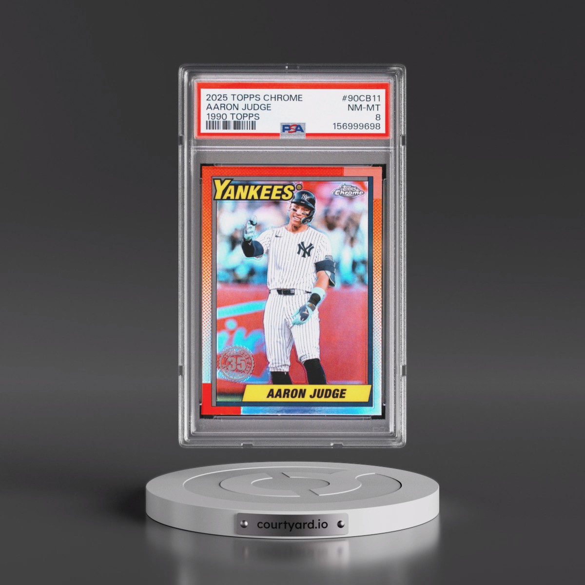 2025 Topps Chrome 1990 Topps #90CB11 Aaron Judge (PSA 8 NM-MT)