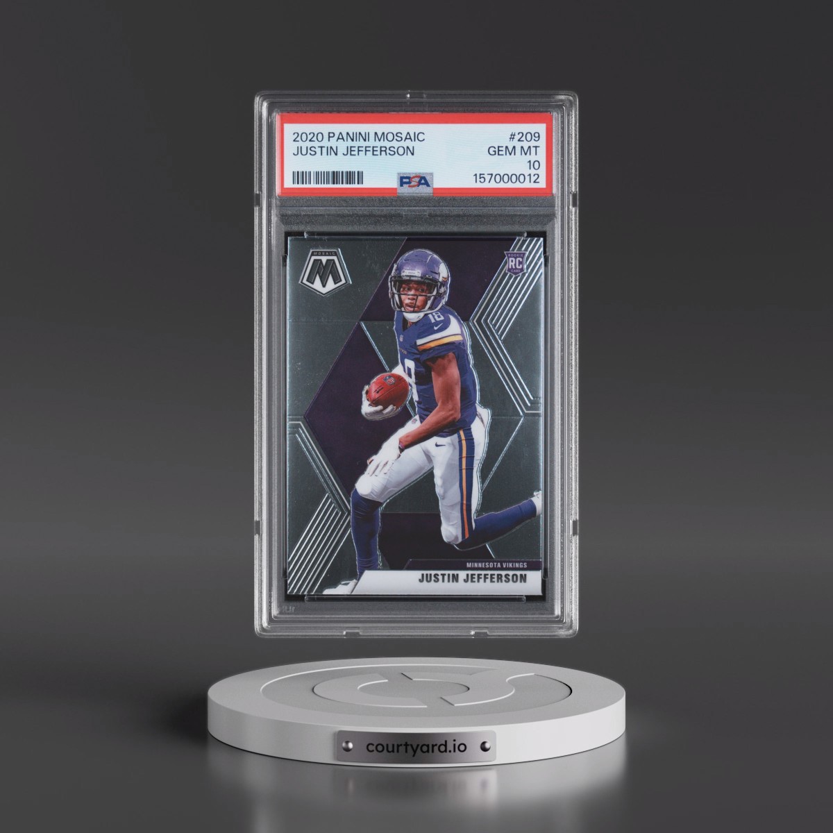 2020 Panini Mosaic #209 Justin Jefferson (PSA 10 GEM MINT)