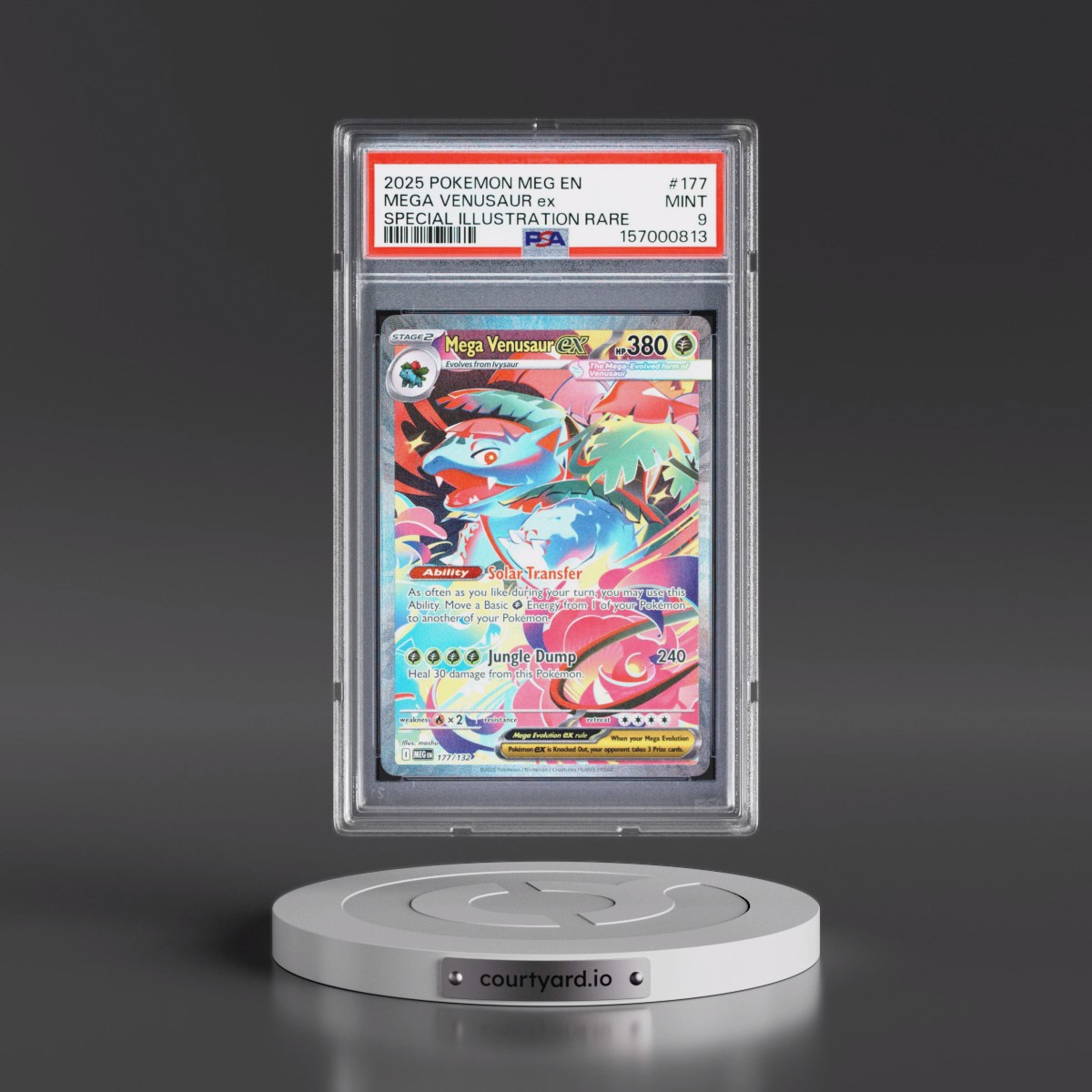 2025 Pokémon Meg EN-Mega Evolution #177 Mega Venusaur EX - Holo Special Illustration Rare (PSA 9 MINT)