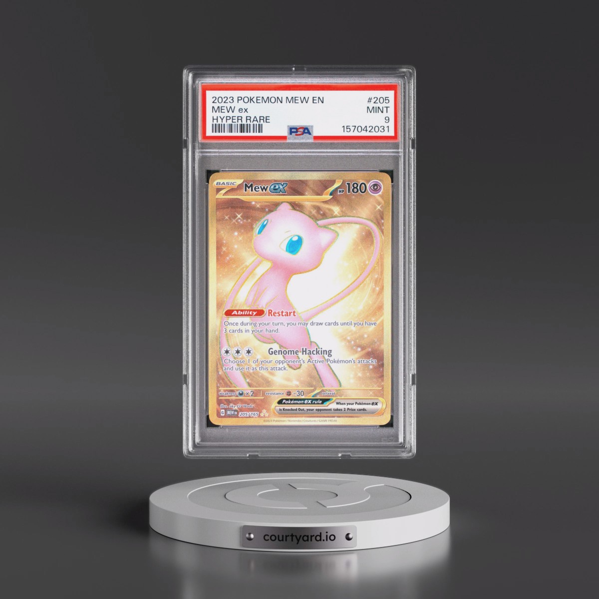 2023 Pokémon Mew EN-151 #205 Mew EX - Holo Hyper Rare (PSA 9 MINT)