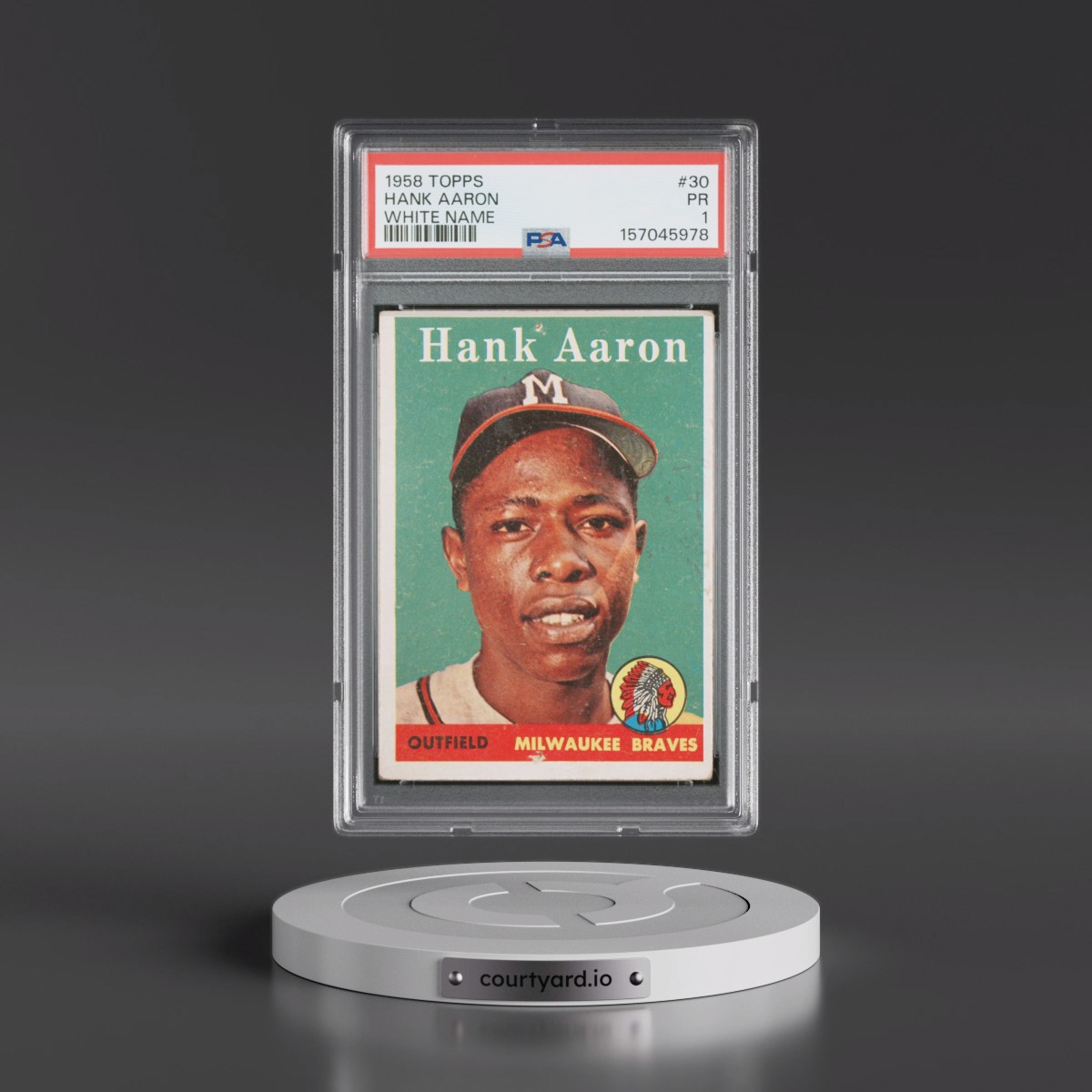 1958 Topps #30 Hank Aaron - White Name (PSA 1 PR)