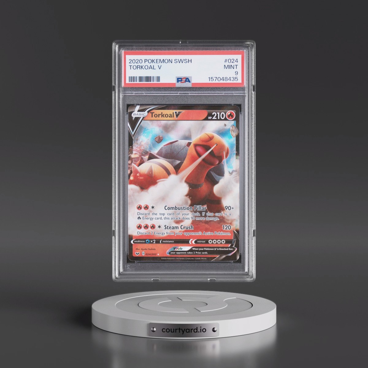 2020 Pokémon Sword & Shield #024 Torkoal V - Holo (PSA 9 MINT)