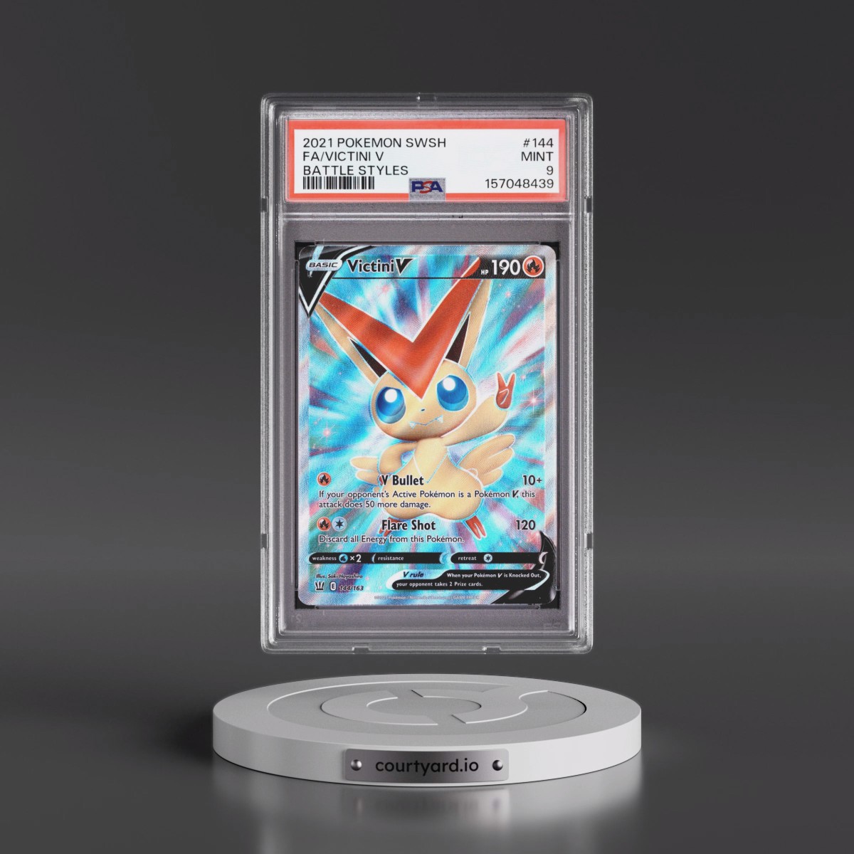 2021 Pokémon Sword & Shield Battle Styles #144 Victini V - Holo Full Art (PSA 9 MINT)