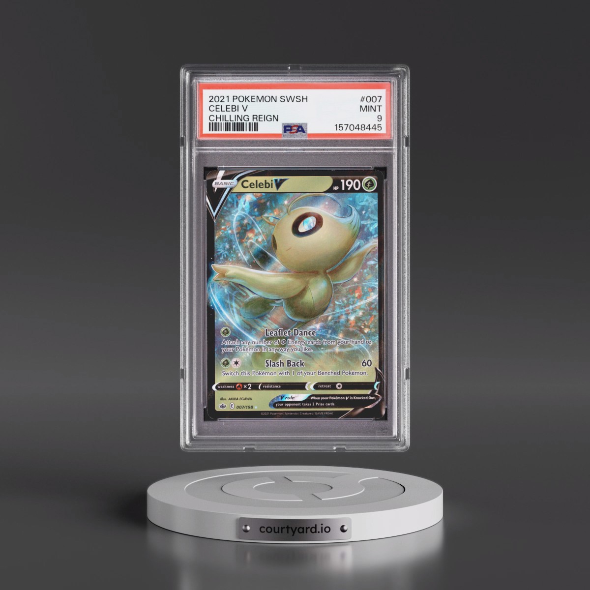 2021 Pokémon Sword & Shield Chilling Reign #007 Celebi V - Holo (PSA 9 MINT)