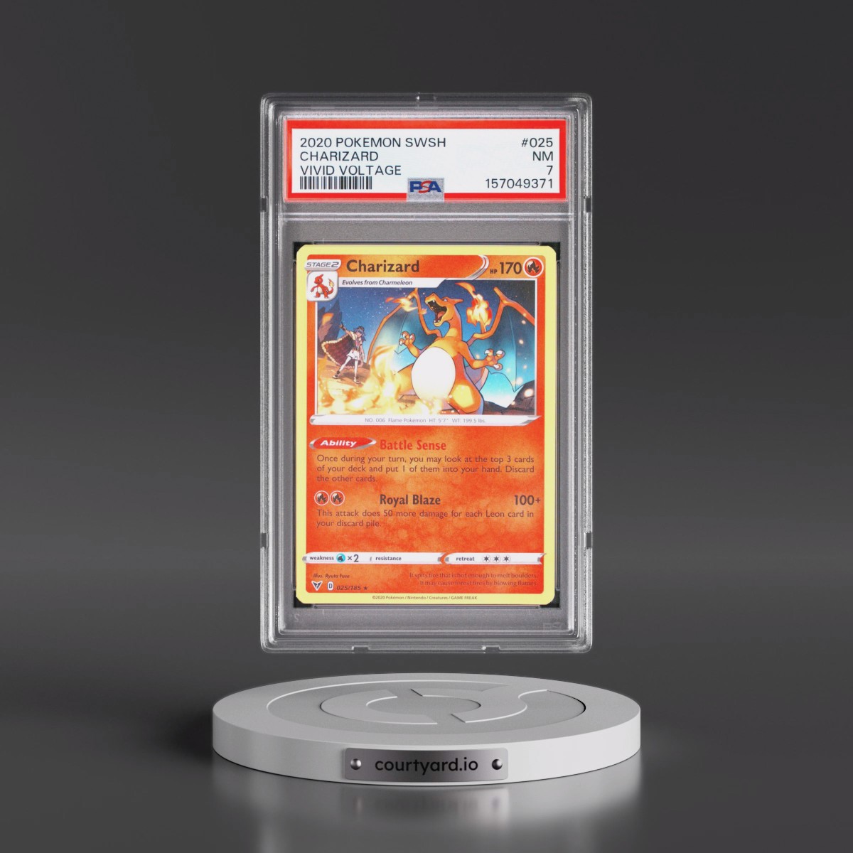 2020 Pokémon Sword & Shield Vivid Voltage #025 Charizard (PSA 7 NM)