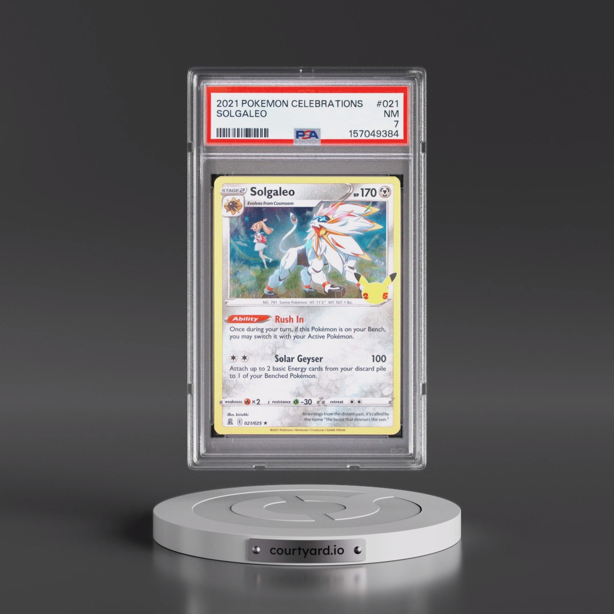 2021 Pokémon Celebrations #021 Solgaleo (PSA 7 NM)