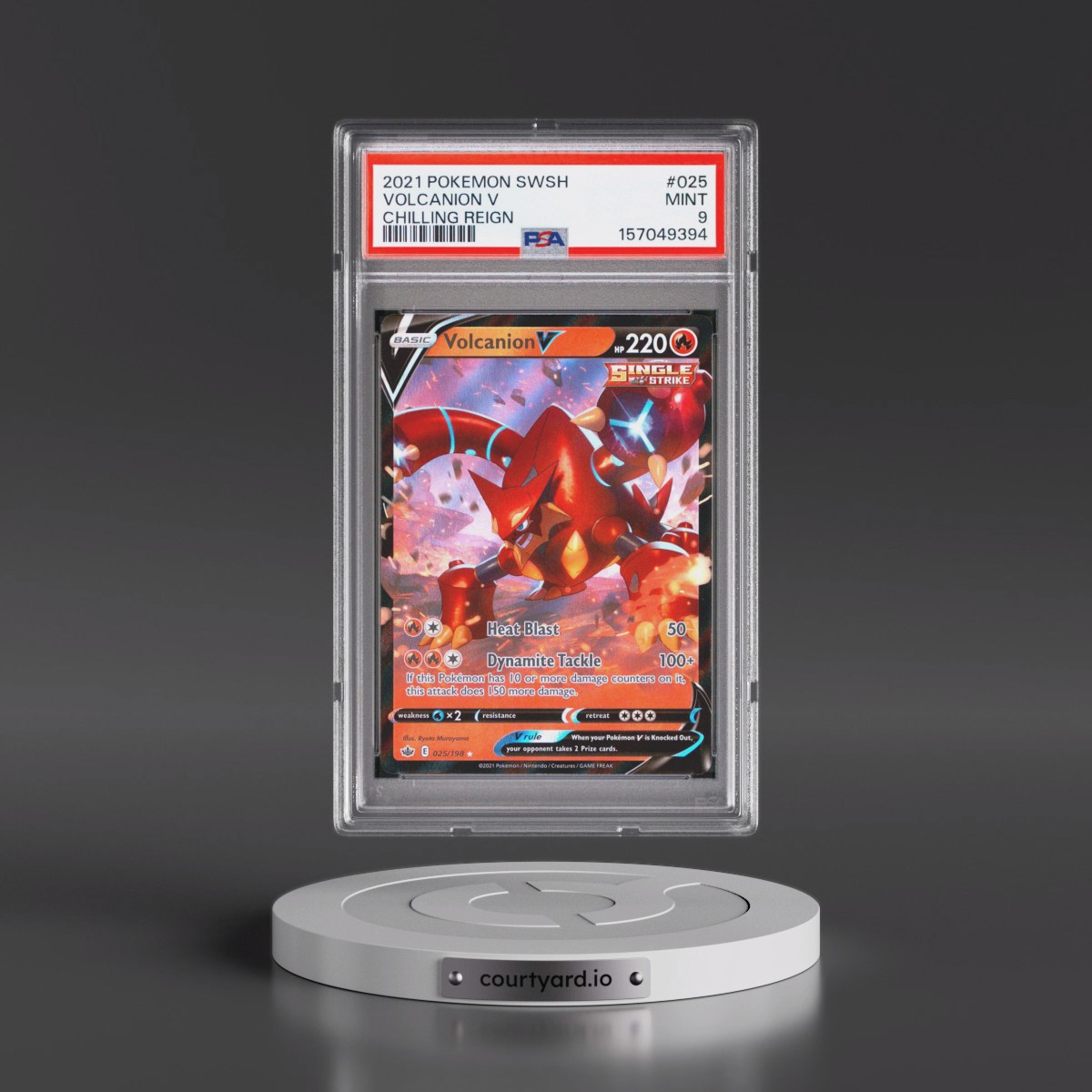 2021 Pokémon Sword & Shield Chilling Reign #025 Volcanion V - Holo (PSA 9 MINT)