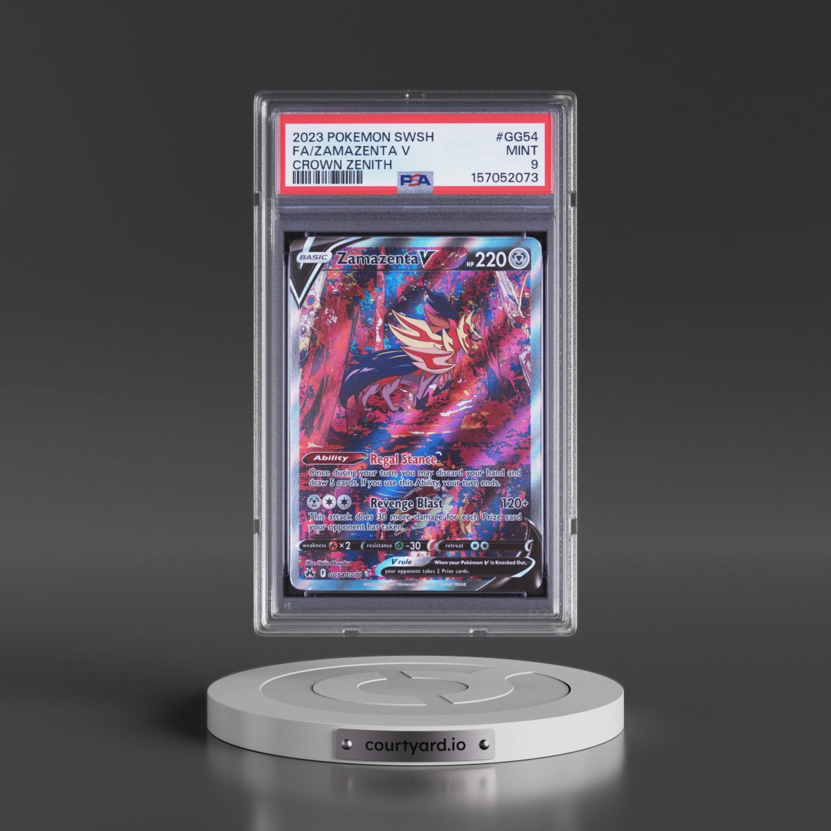 2023 Pokémon Sword and Shield Crown Zenith #GG54 Zamazenta V - Holo Full Art (PSA 9 MINT)