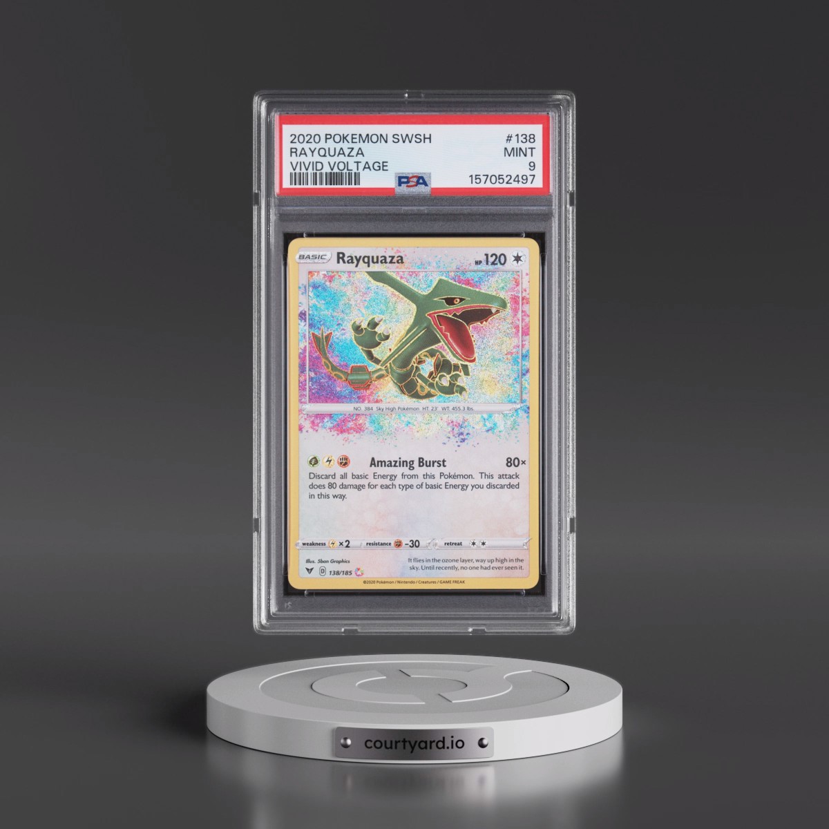 2020 Pokémon Sword & Shield Vivid Voltage #138 Rayquaza (PSA 9 MINT)