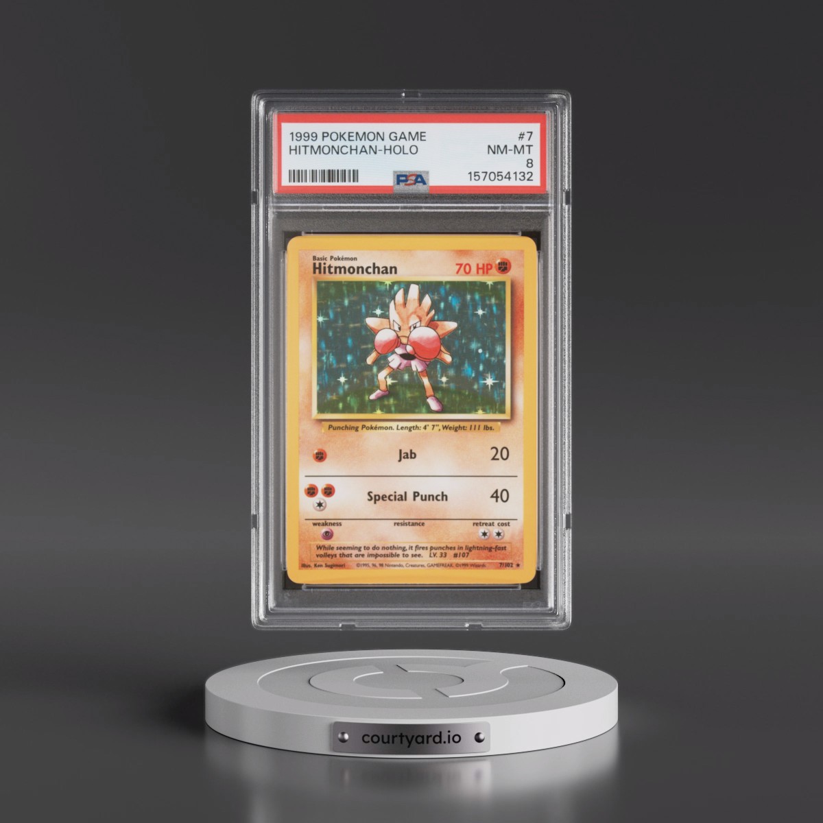 1999 Pokémon Game #7 Hitmonchan - Holo (PSA 8 NM-MT)