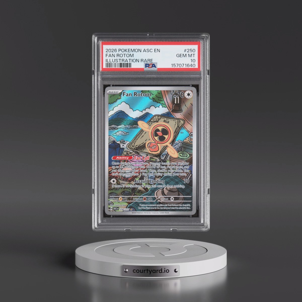 2026 Pokémon Asc EN-Ascended Heroes #250 Fan Rotom - Illustration Rare (PSA 10 GEM MINT)