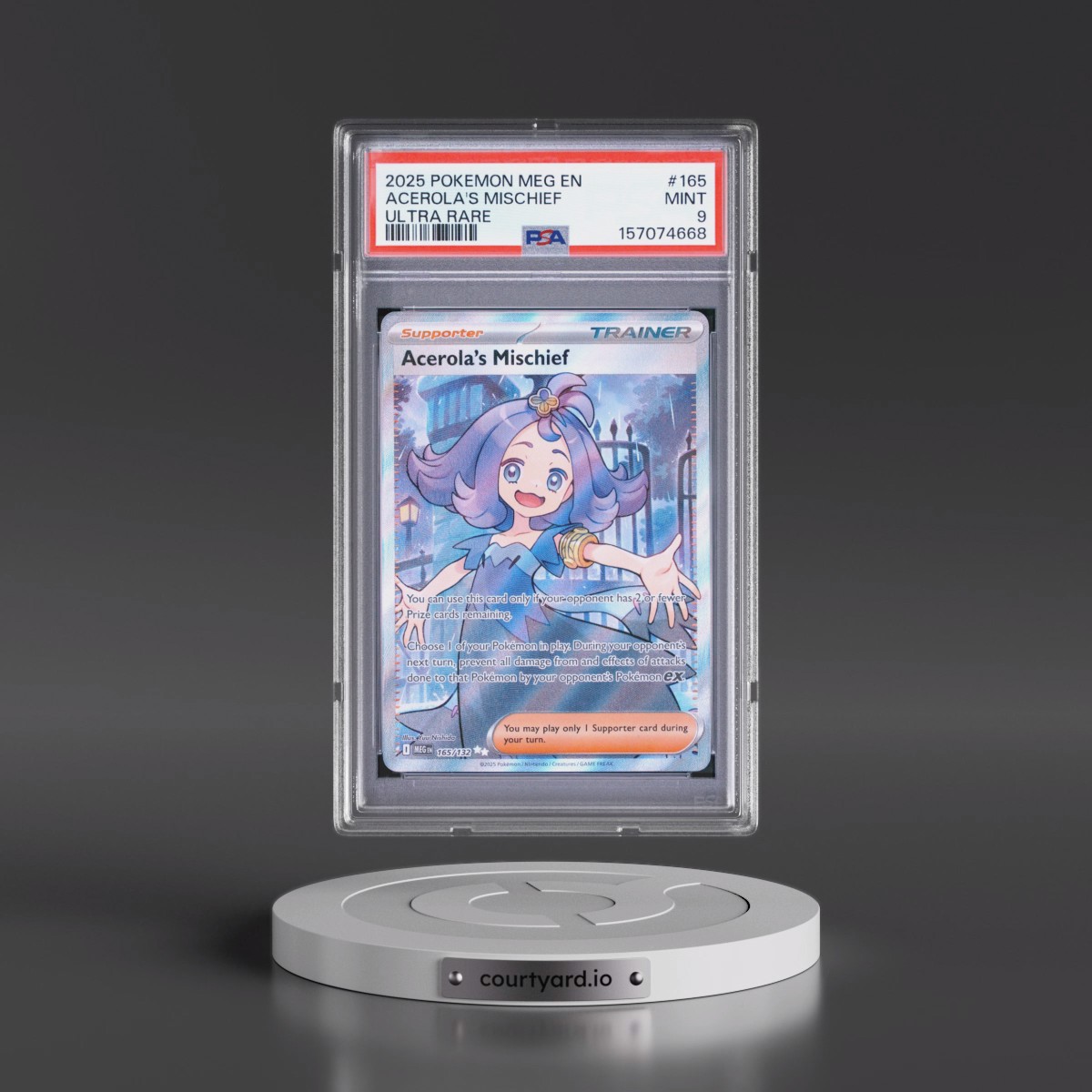 2025 Pokémon Meg EN-Mega Evolution #165 Acerola's Mischief - Ultra Rare (PSA 9 MINT)