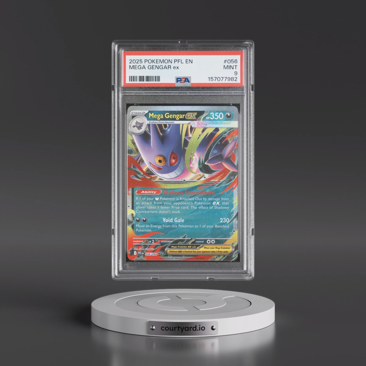 2025 Pokémon Pfl EN-Phantasmal Flames #056 Mega Gengar EX - Holo (PSA 9 MINT)